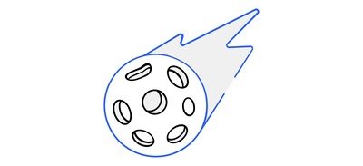 Image for Comet Fireball Asteroid Cricut SVG Design