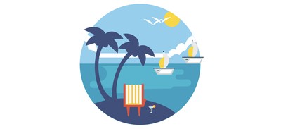 Image for Beach Boat Coconut Cricut SVG Design