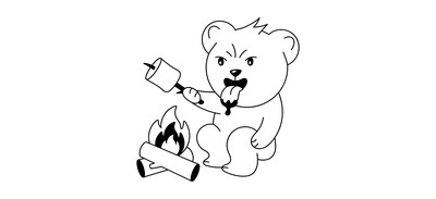 Image for Bear Roasting Roasting Marshmallow Camping Bear Cricut SVG Design