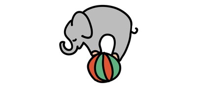 Image for Elephant Circus Ball Cricut SVG Design