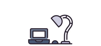 Image for Laptop And Lamp Desk Working Area Cricut SVG Design