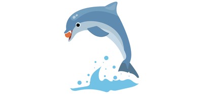 Image for Ball Playing Dolphin Jumping Cartoon Cricut SVG Design