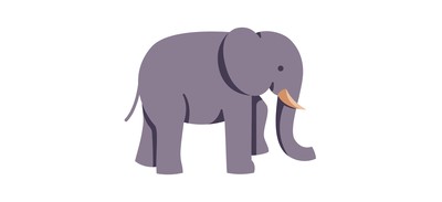 Image for Flat Elephant Cricut SVG Design