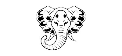 Image for Elephant Mascot Elephant Face Loxodonta Face Cricut SVG Design