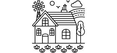 Image for Farmhouse Barn House Country House Cricut SVG Design