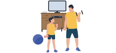 Image for Physical Fitness Training Father And Son Cricut SVG Design