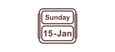 Image for Free January Calendar Sunday Cricut SVG Design