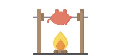 Image for Free Medieval Fire Roasting Cooking Pig Cricut SVG Design