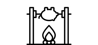 Image for Free Medieval Fire Roasting Cooking Pig Cricut SVG Design