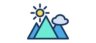 Image for Free Mountain Cloud Sun Cricut SVG Design