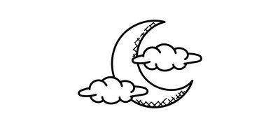 Image for Moon With Clouds Cricut SVG Design