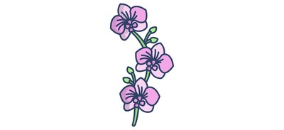 Image for Orchid Flower Blossom Cricut SVG Design