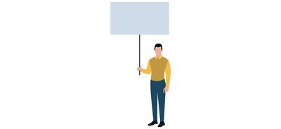 Image for Holding Placard Protest Board Holding Cricut SVG Design