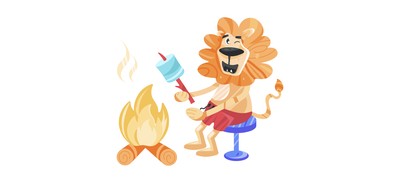 Image for Roasting Marshmallow Burning Marshmallow Lion Camping Cricut SVG Design