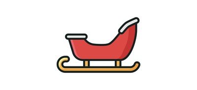 Image for Santa Sleigh Santa Sled Toboggan Cricut SVG Design