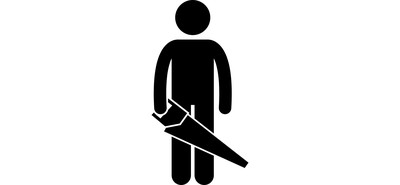 Image for Saw Holding Saw Man Holding Cricut SVG Design