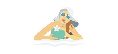 Image for Swimming Relax Coconut Cricut SVG Design