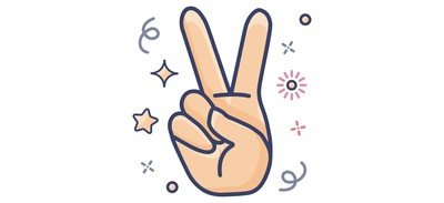 Image for Victory Hand Gesture V Sign Cricut SVG Design